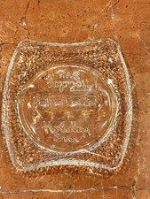 HOLIDAY INN ADVERTISING TABLE ASHTRAY CLEAR GLASS VINTAGE MCM RETRO EUC picture