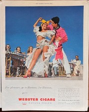 1951 magazine ad for Webster Cigars - colorful Rhumba dancers in Cuba picture