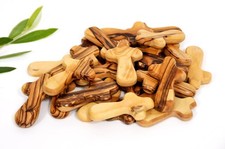 25 Olive Wood Small Pocket - Holding Crosses picture