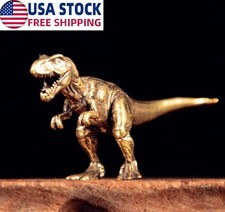 Brass Tyrannosaurus Dinosaur Figurine Small Animal Statue Home Decoration Toy picture