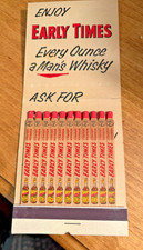 VTG 1950s Early Times Kentucky Straight Bourbon Whiskey Giant Matchbook complete picture