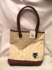 super rare y2k vtg 2001 Sanrio CHOCOCAT Purse Tote Bag NWT yellow stripe READ:) picture