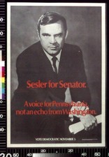 Photo:Pennsylvania 1970s Sesler for Senator Campaign Poster Political Ad picture