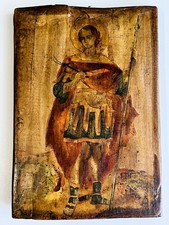 Tsarist Russia. Antique Russian icon of Saint George the Victorious 18th picture