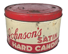 Vintage Johnson's Satin Hard Candies Tin 10
