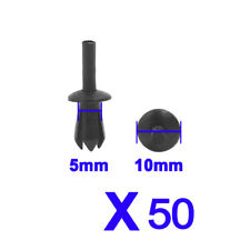 50* 5mm Trim Clips For BMW Wheel Arch Liner Lining Moudling Black Plastic Rivet picture