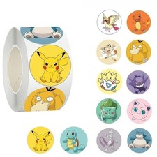 500Pcs/Roll Cute Pokemon Pikachu Cartoon Anime Sealing Stickers Decoration DIY P picture