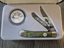 UNITED BOKER KNIFE .999 SILVER COIN VIETNAM VETERANS BONE HANDLE 1:2500 Unused picture