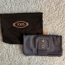 Tod's Gray Leather and Faux Hair Clutch Bag for Women picture