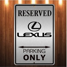 Classy Unique Laser Etched Black Brushed Aluminum Lexus Parking Only Sign 8 x 12 picture