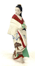 Vintage Japanese Hakata Doll Geisha in Kimono Pottery Beatiful Figurine Japan picture