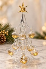 PRISTINE Murano Style Blown Glass Christmas Tree Italy 9.5