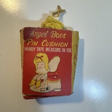 Vintage Japan  Pin Cushion w Tape Measure Angel on Shoe No Wings picture