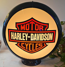 Harley-Davidson Motor Cycles Reproduction Gas Pump Globe 13.5in Lamp picture