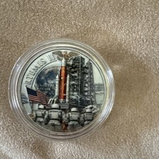NEW “ARTERMIS II Historic Voyage To Moon W/astronaut Pattern” Collectible Coin picture