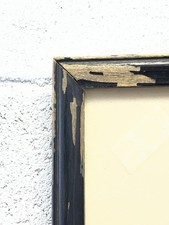 VTG 40s 50s Oblong Rectangular Black Oak Wood Picture Frame Glass 12.5x19.5 picture