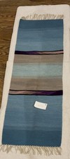 Vintage Handwoven Wool Ribbon Runner Tapestry by Robin Reider Knight Chimayo NM  picture
