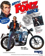 1976 The Fonz and His Bike Motorcycle Triumph MPC Kit Magazine Promo 8x10 Photo picture