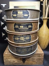Lot of 4 Vintage Brass Testing Sieves Sifters Tyler Newark Fisher Gold Panning picture