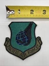 U.S. Military USAF Pacific Air Forces Patch Insignia Cut Edge Subdued Black Iron picture
