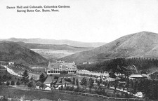 Butte Montana Columbia Gardens Dance Hall, Rollercoaster Postcard COPY #76069 picture