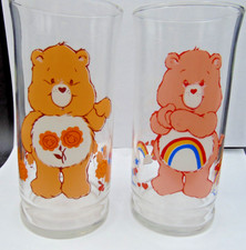 VTG RARE CARE BEARS GLASS ~ FRIEND BEAR + CHEER BEAR Pizza Hut 1983 picture