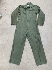 Vintage 70s Military Army Covralls Large OG107 Green Type I Cotton Sateen picture