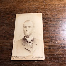 Vintage Victorian Man Beard CDV Photo Photograph Rockford￼ picture