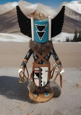 Vintage Navajo Style Crow Mother Kachina Doll Figure 10in 1990s Singed By R.P. picture