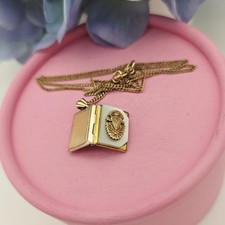 PIKE Antique Vintage Book Locket PI KAPPA ALPHA  GF Chain Fraternity Lavalier picture