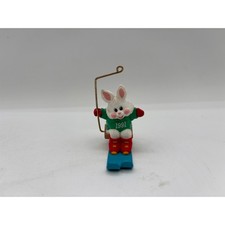 Hallmark Keepsake Dated 1991 Vintage Ski Lify Bunny Handcrafted Ornament picture