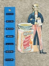 Vntg 1890s Franklin Mills UNCLE SAM WHEATLET Die-Cut Counter Standing Adv Figure picture
