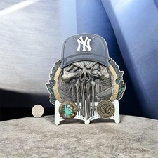 Amazing NYC Drug Enforcement Task Force Punisher Yankees Challenge Coin 7” Huge picture
