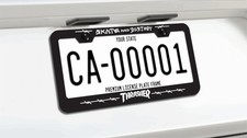 Thrasher BARBED WIRE SKATE AND DESTROY License Plate Frame BLACK picture