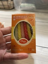 VTG Cherry Twisted Dripless Birthday Candles Multicolor Boxes Of 12 NOS picture