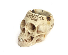 1920s Clay-Adams Co. New York Chalkware Skull Ashtray Halloween Oddity Rare picture