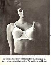 Warner's Bra Uncovered Lycra Perfect Fit '60s Hairstyle Vtg Magazine Print Ad picture