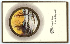 Postcard Vintage postcard with circular changing view image picture