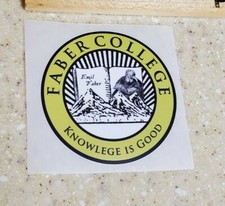 FABER COLLEGE 3 inch Round Sticker ANIMAL HOUSE funny Decal Man Cave Decor  picture