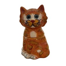 Vintage Ganz Bella Casa Orange Tabby Cat Ceramic Salt & Pepper Shaker 2-in-1 picture