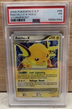 Pokémon 2008 Stormfront Raichu LV.X Holo 99/100 PSA 1 picture