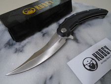 Kubey Wave Crest Ball Bearing Pocket Knife Pikal Scimitar 14C28N G10 KU346A New picture