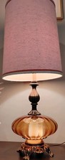 Gorgeous Vintage Blown Glass Table Lamp Hollywood Regency Style 1960s/1970s picture