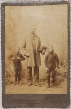 RARE 1890'S WILD MEN OF BORNEO CIRCUS SIDESHOW CABINET CARD PHOTO HIRAM & BARNEY picture