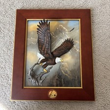 FRANKLIN MINT MONARCH OF THE SKIES EAGLE BY TED BLAYLOCK 3D W CERTIFICATION picture