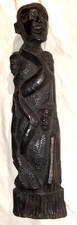 African Nigerian Yoruba Makonde Family Tree Of Life Statue EBONY Wood Hand Made picture