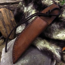 Knife Sheath Leather Belt Fixed-Blade Brown 10