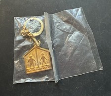 Vtg Gold Tone Metal Keychain Key Fob Diet Workshop New Old Stock Sealed Package picture