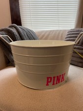 PINK Victoria's Secret Cream Store Metal Display Tub with Pink Logo picture