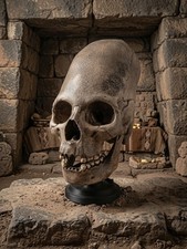 Realistic Elongated Human Skull Realistic - With Stand - Hyper Realistic picture